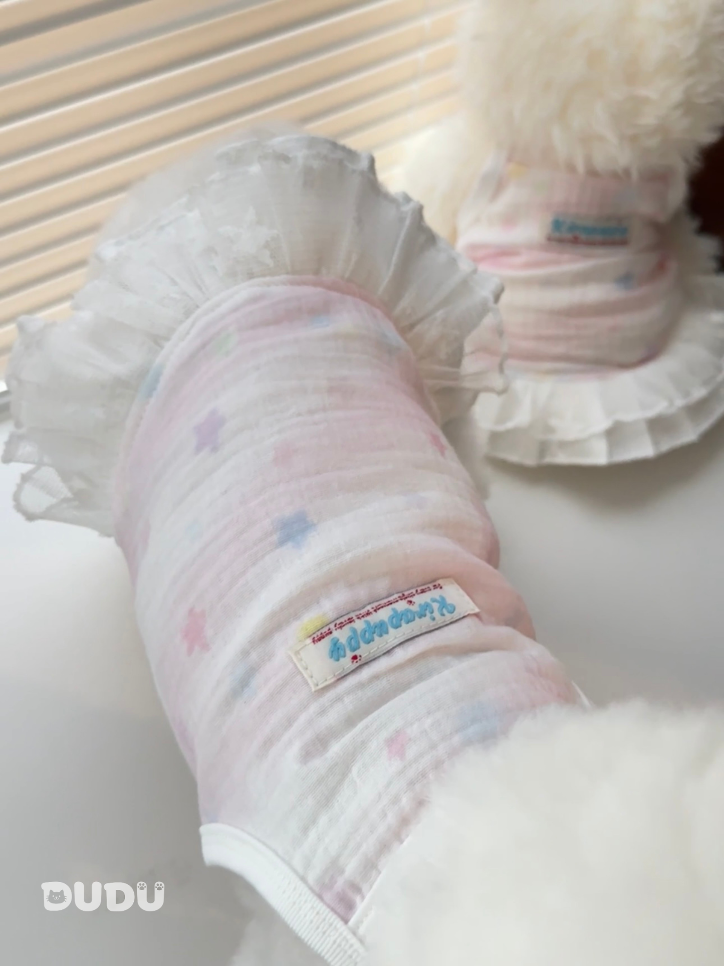 【DUDU Handcrafted】Sweetberry Veil · Ultra-Soft Double-Gauze Pet Camisole Dress