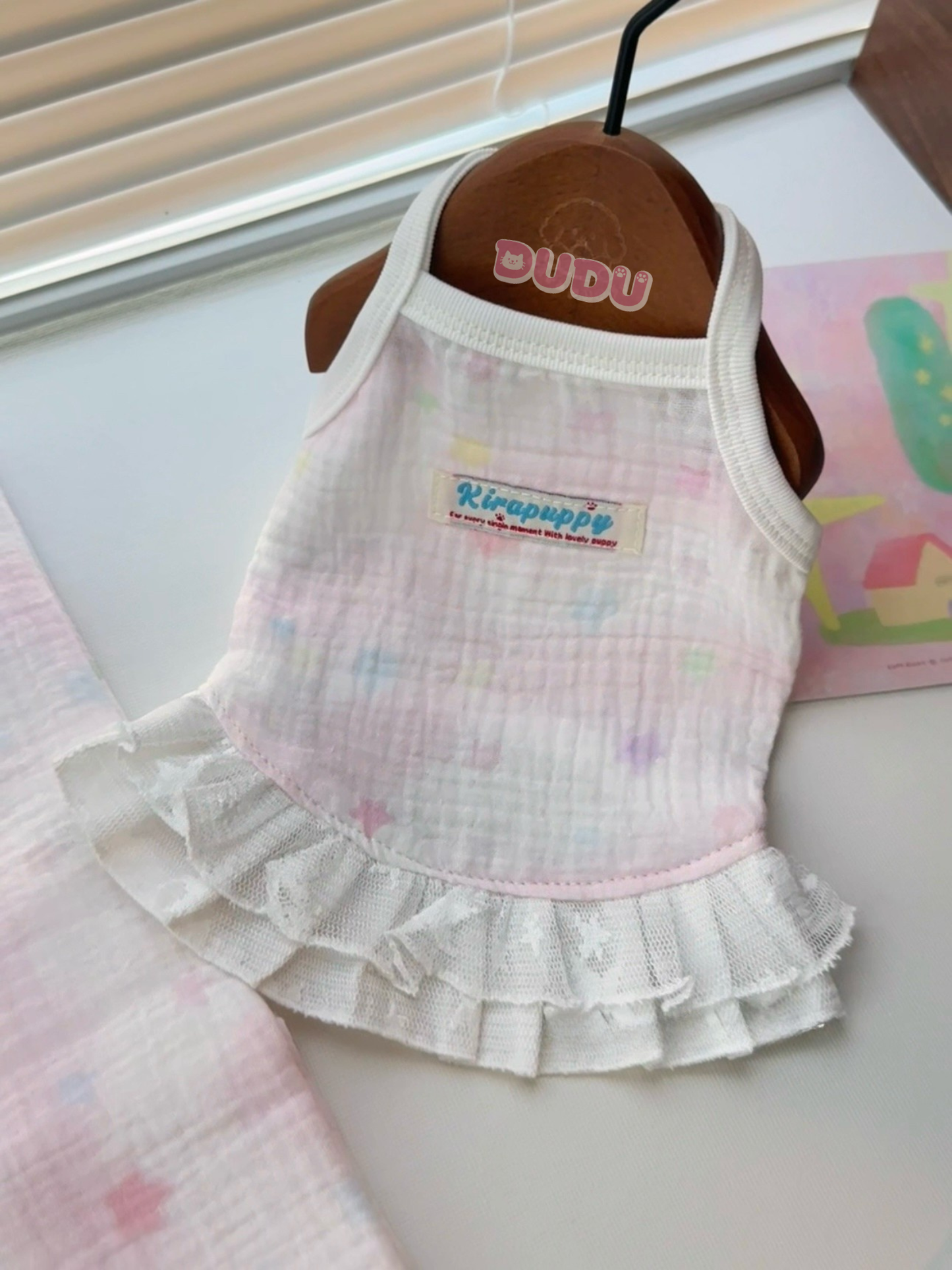 【DUDU Handcrafted】Sweetberry Veil · Ultra-Soft Double-Gauze Pet Camisole Dress