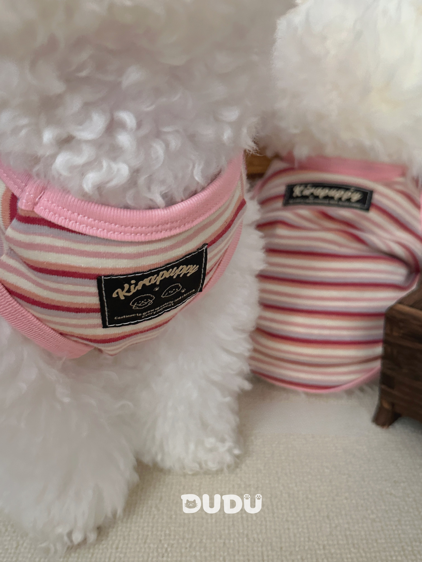 【DUDU Handcrafted】Berry Sweetheart · Soft Knit Stripe Pet Vest