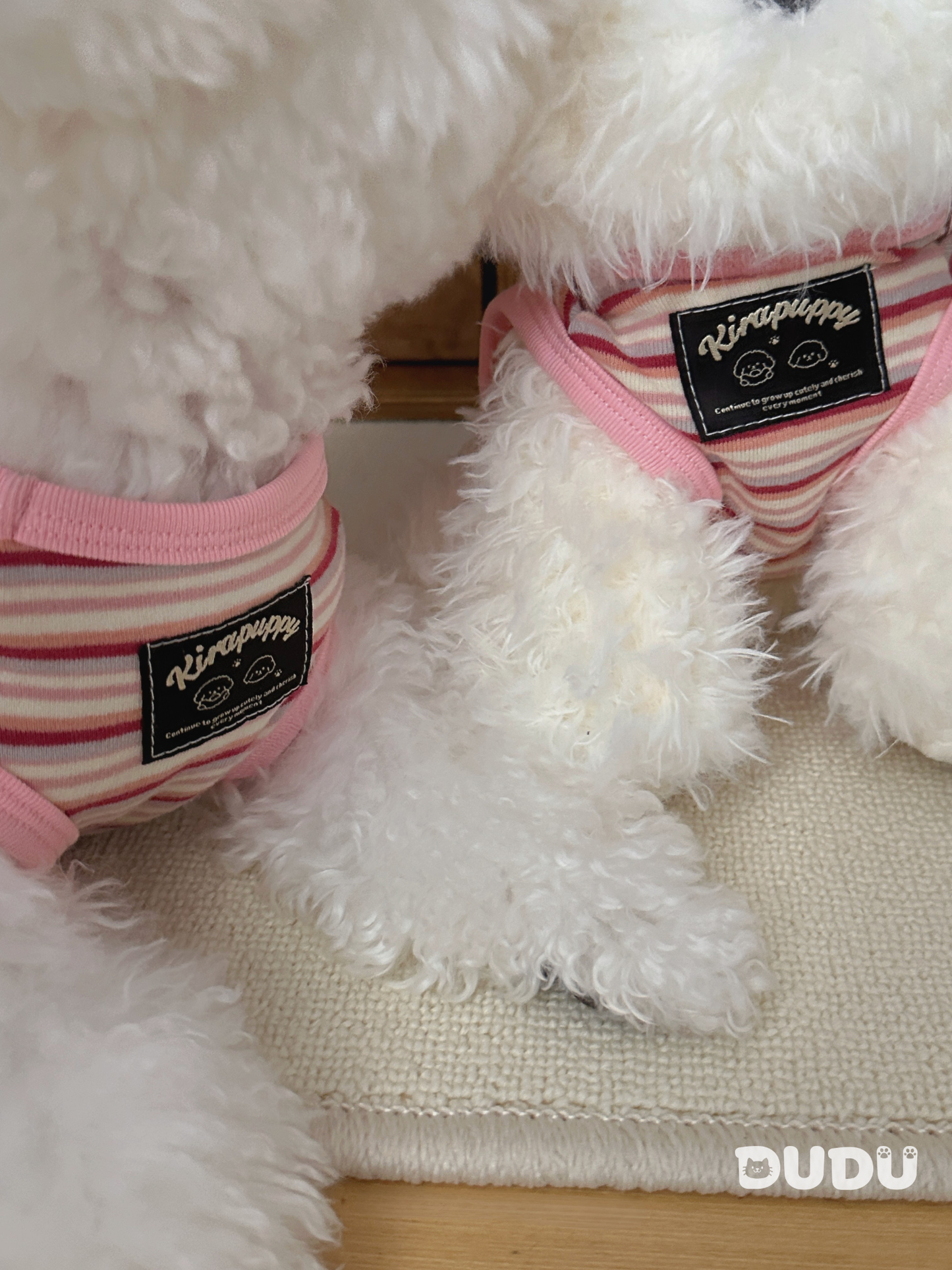 【DUDU Handcrafted】Berry Sweetheart · Soft Knit Stripe Pet Vest