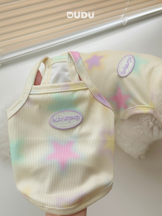 【DUDU Handcrafted】Candy Stardust · Ice-Silk Ribbed Cooling Pet Tank