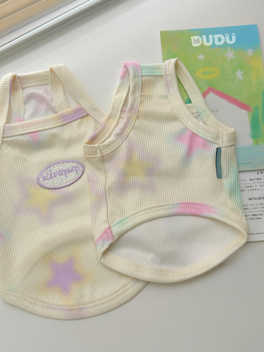 【DUDU Handcrafted】Candy Stardust · Ice-Silk Ribbed Cooling Pet Tank