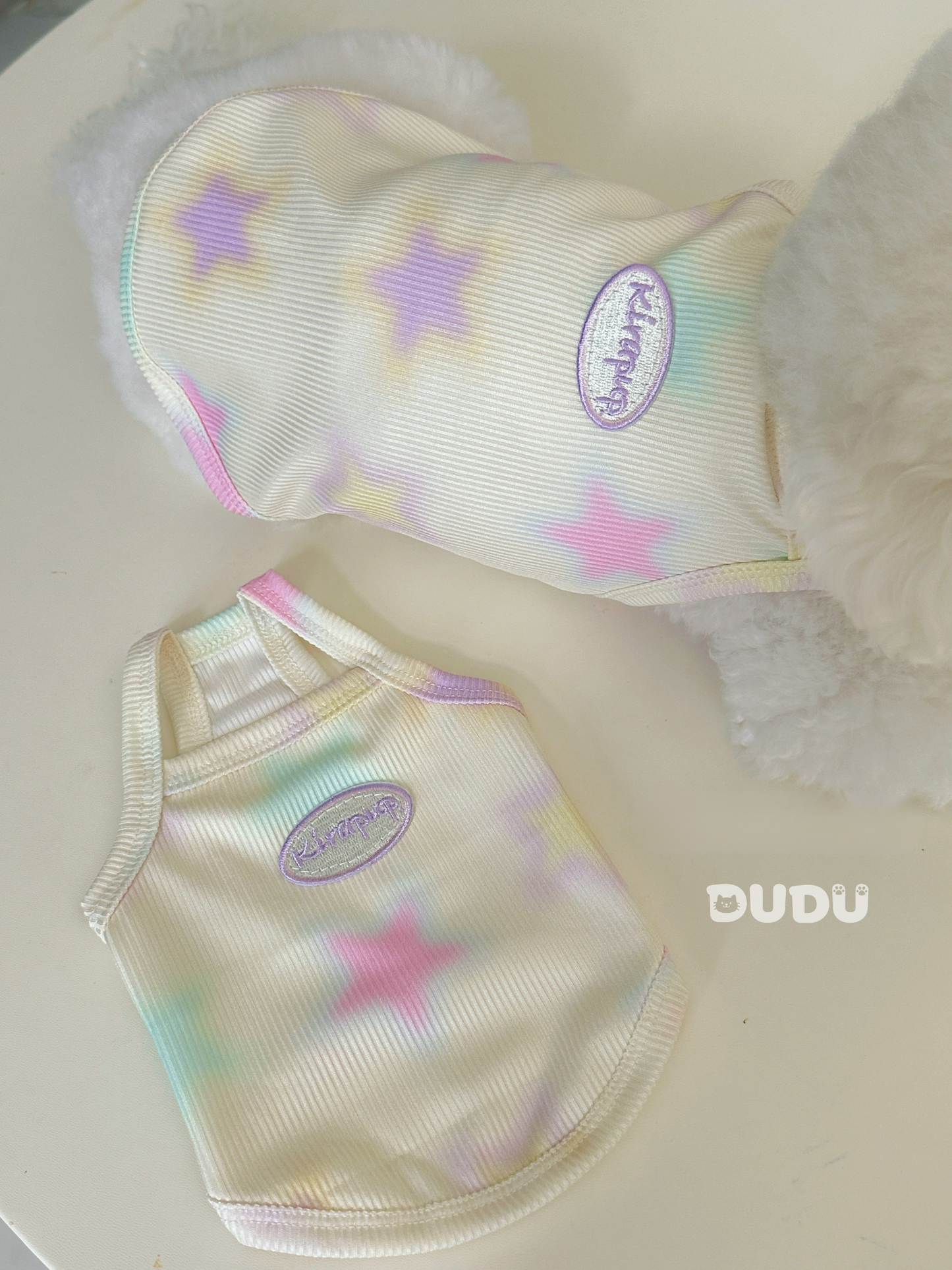【DUDU Handcrafted】Candy Stardust · Ice-Silk Ribbed Cooling Pet Tank