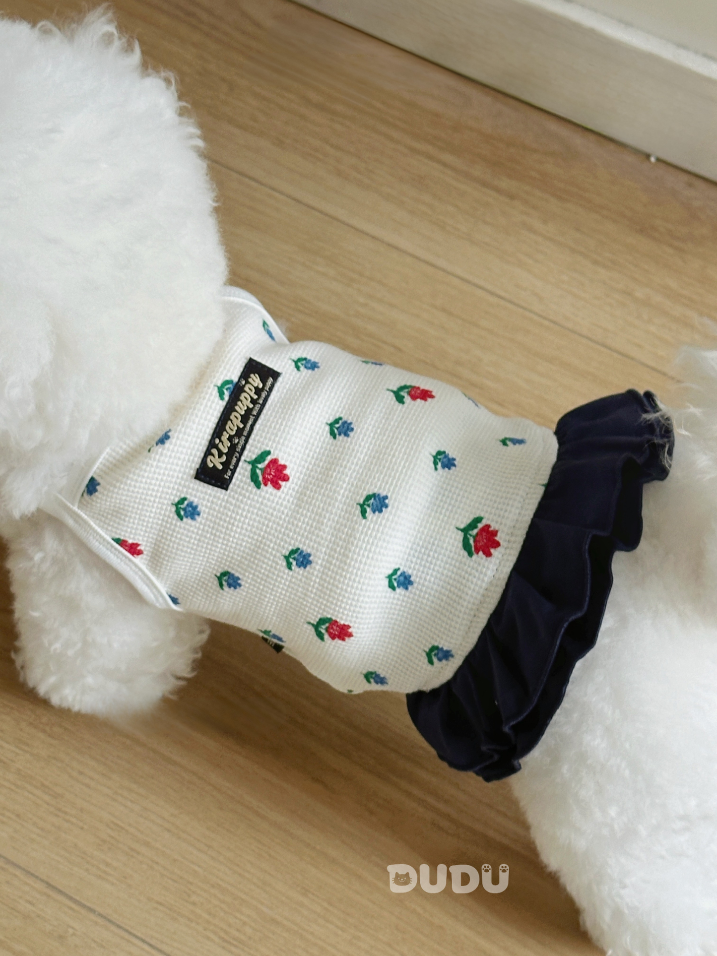 【DUDU Handcrafted】Garden Secret · Floral Knit Layered Pet Dress